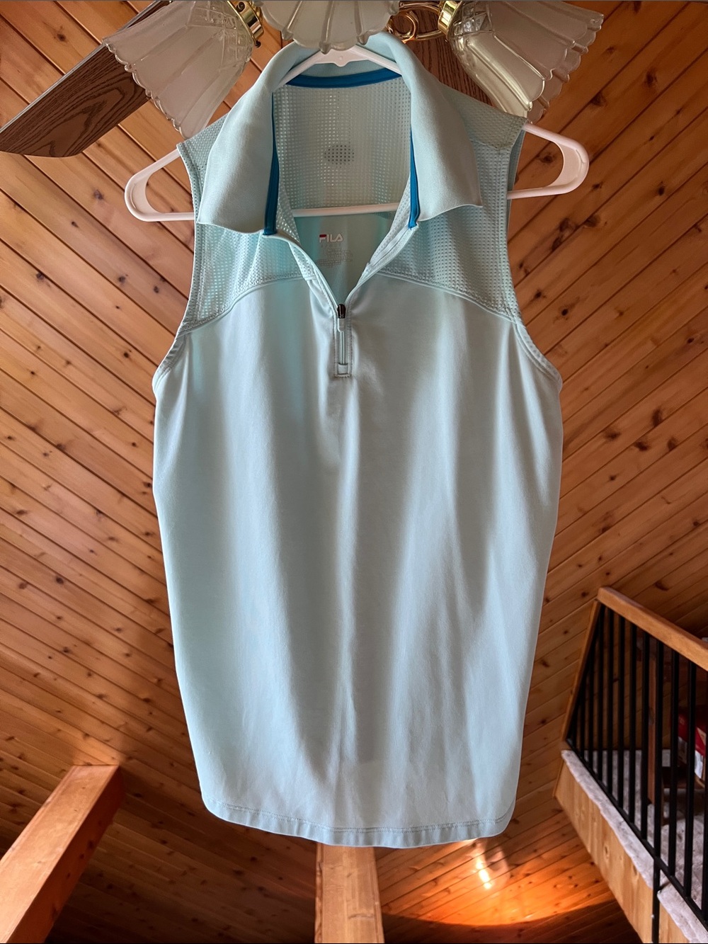 Fila Light Aqua Sleeveless Polo golf Top